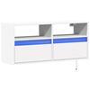 VidaXL Wall-Mounted TV Cabinet with LED Lights White 100x31x45 Cm 852334