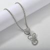 26 Flower Letter Necklace: Hip Hop Heart Pendant with Full Diamond Inlaid Tennis Chain for Women