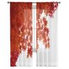 Red Autumn Maple Tree Leaves Sheer Curtains Bedroom Voile Curtain Living Room Window Sheer Curtains Kitchen Tulle Drapes