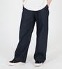 Beoteunseoul Curved Wide Denim Elastic Waist Pants [Deep Blue Indigo]