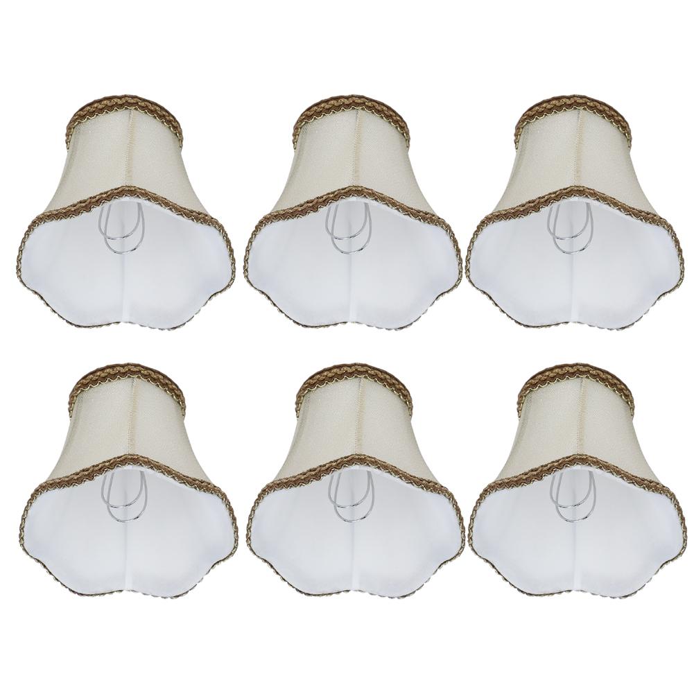 6Pcs Desktop Table Lamp Cover Fabric Lampshade Accessory for E14 Chandelier Light Bulb
