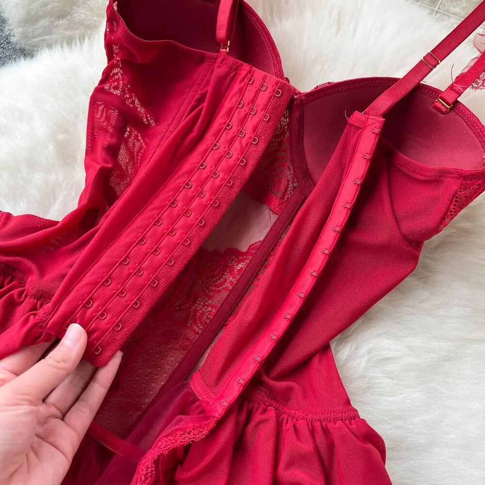 Krajkové Sexy spodní prádlo Kostýmy Ženy Transparentní Camis Podprsenka bez ramínek $ Krátké kostýmky Móda Retro Soupravy krátkých letních podprsenek