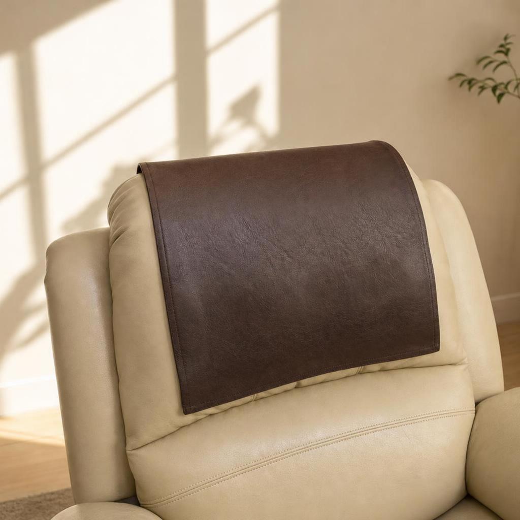 Recliner Headrest Protector Rectangular Cover 43 X 69 Cm Coffee Carton