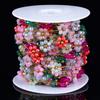 1Meter Stainless Steel Mix Color Plastic Flower Satellite Beaded Chains for Jewelry Making DIY Necklace Bracelet Accessories