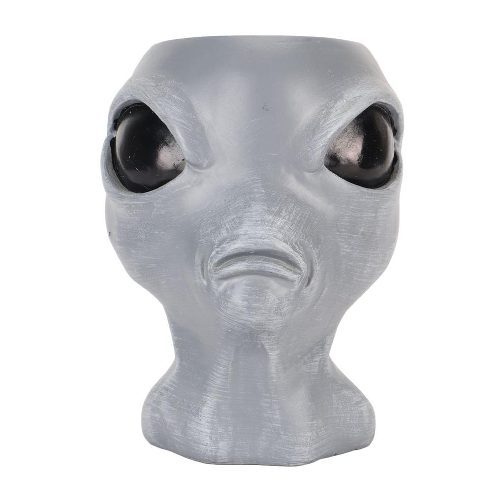 Alien Flower Pot Head Planter Pot Cute Resin Succulent Planter Ornament with Big Eyes Large Opening