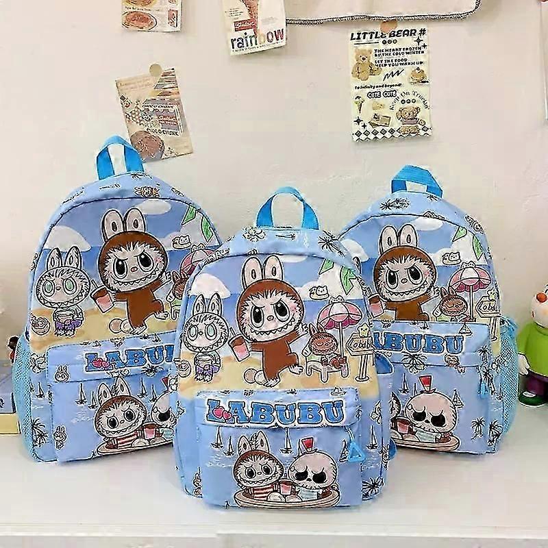 Labubu Backpack Kindergarten Cartoon Shoulder Bag Students Boys Girls Cute Commute Knapsack Travel Anime Polyester Backpack Gift