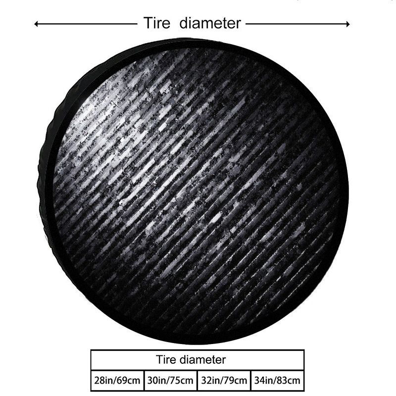 Stylish Dark Striped Texture Polyester Spare Tire Cover, Outdoor Thickened Sunproof, Dustproof, And Scratch-Resistant, All-Weath