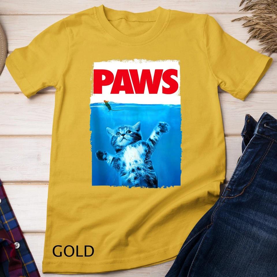 Paws Cat and Mouse Top, Cute Funny Cat Lover Parody Unisex T-shirt 3 L