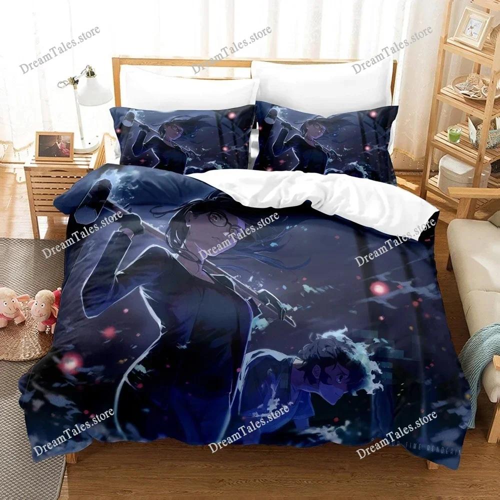 Summer Time Rendering Ushio Bedding Set Cartoon Anime Set Adult Kid Bedroom Duvet Cover Sets 3D Print Anime Home Textileextile7