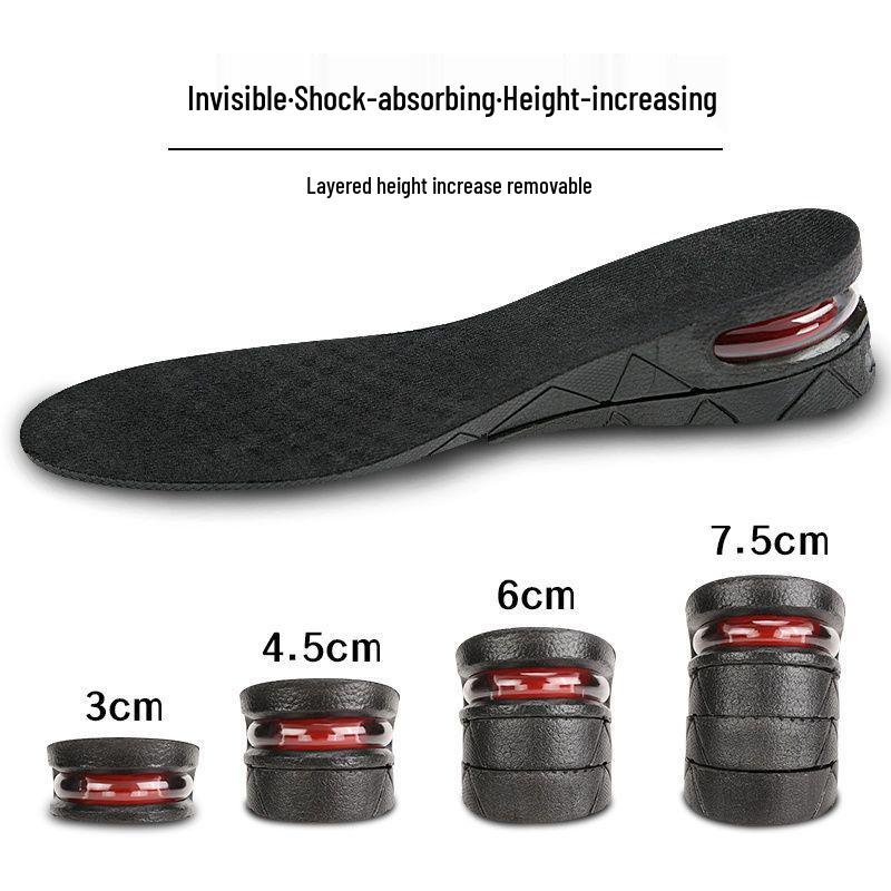 Multi-Layer Detachable Height-Enhancing Insoles for Men and Women - Invisible Shock-Absorbing Air Cushion for Sports.