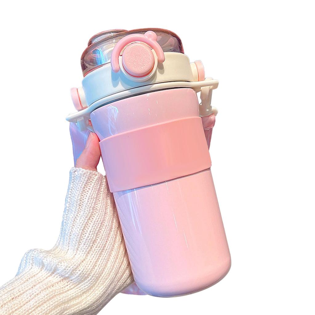 Insulated Straw Water Bottle Spillproof Stylish Girls Boys Portable Thermal Water Bottle Cup for