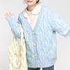 Autumn Cardigan Women Sweater Knitting Basic Fashion Long Sleeve Loose Casual Pink Coat