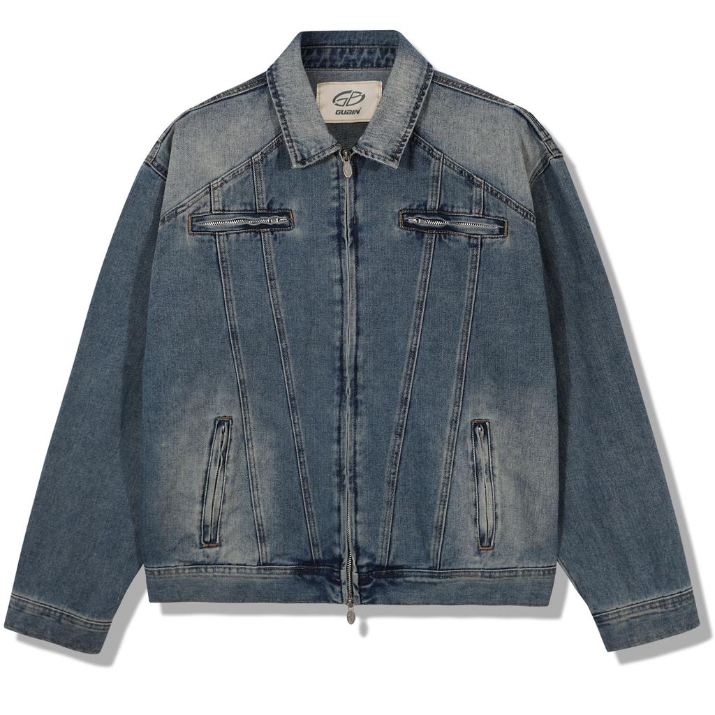 Gubin Vintage Washed Line Trucker Jacket