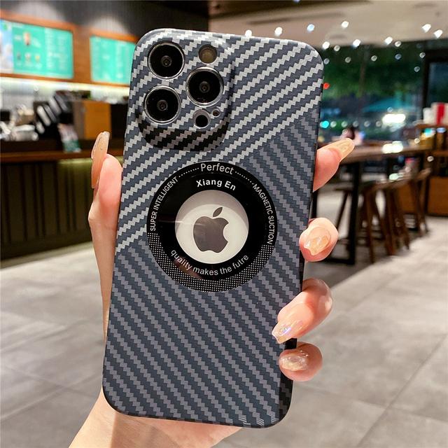 

Роскошный чехол из углеродного волокна для Magsafe, магнитный чехол для беспроводной зарядки для Iphone 14 Pro Max Plus 11 12 13, полый ультратонкий жесткий чехол For iPhone 13