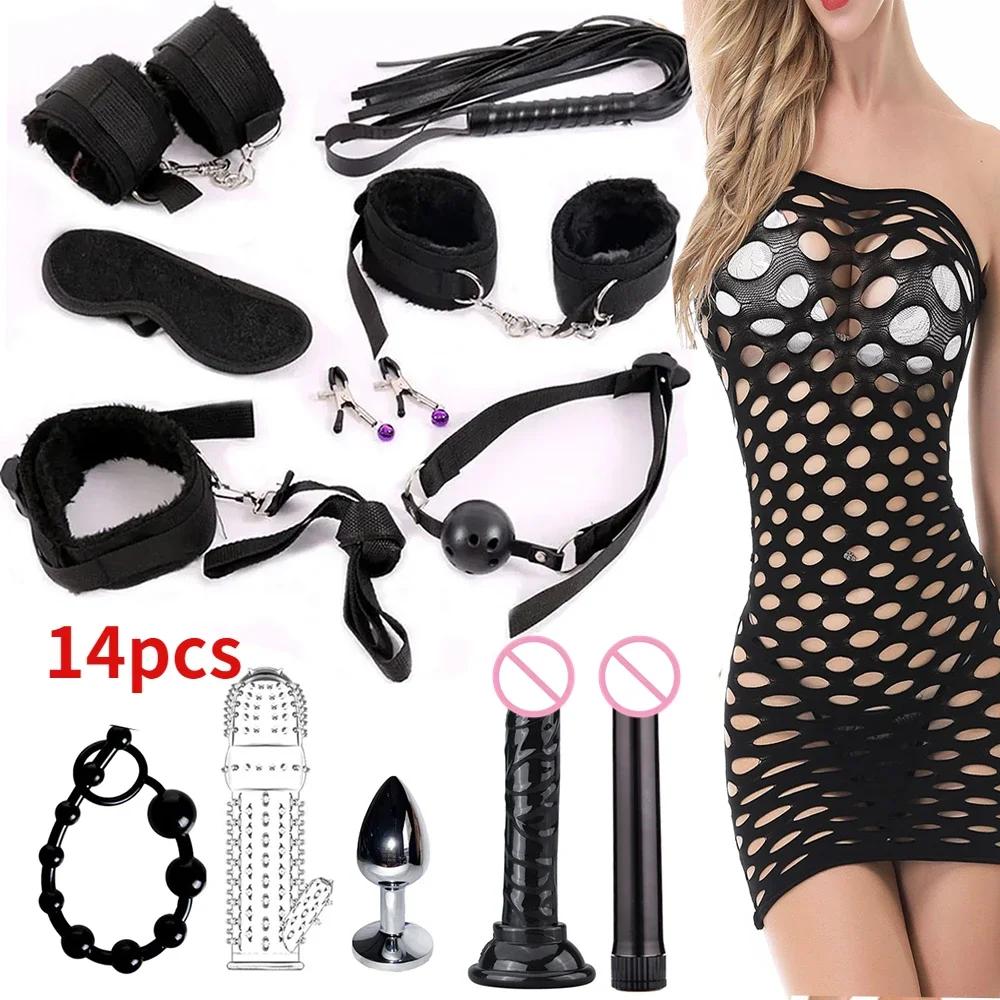 Sex toys for women BDSM sexual couples kit erotic accessories handcuffs for session Anal plug sex game Adult Sexy Toys sexyshop