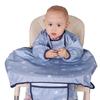 Coverall Baby Feeding Bibs Cute Pattern Smooth Surface Comfortable Dining Chair Bib Set for Home Blue with Storage Bag