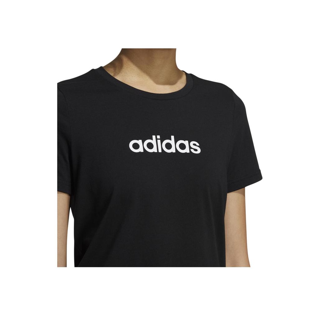 Adidas Neo Logo Sport Round Neck Short Sleeve T-Shirt Women Tops Black GS5177