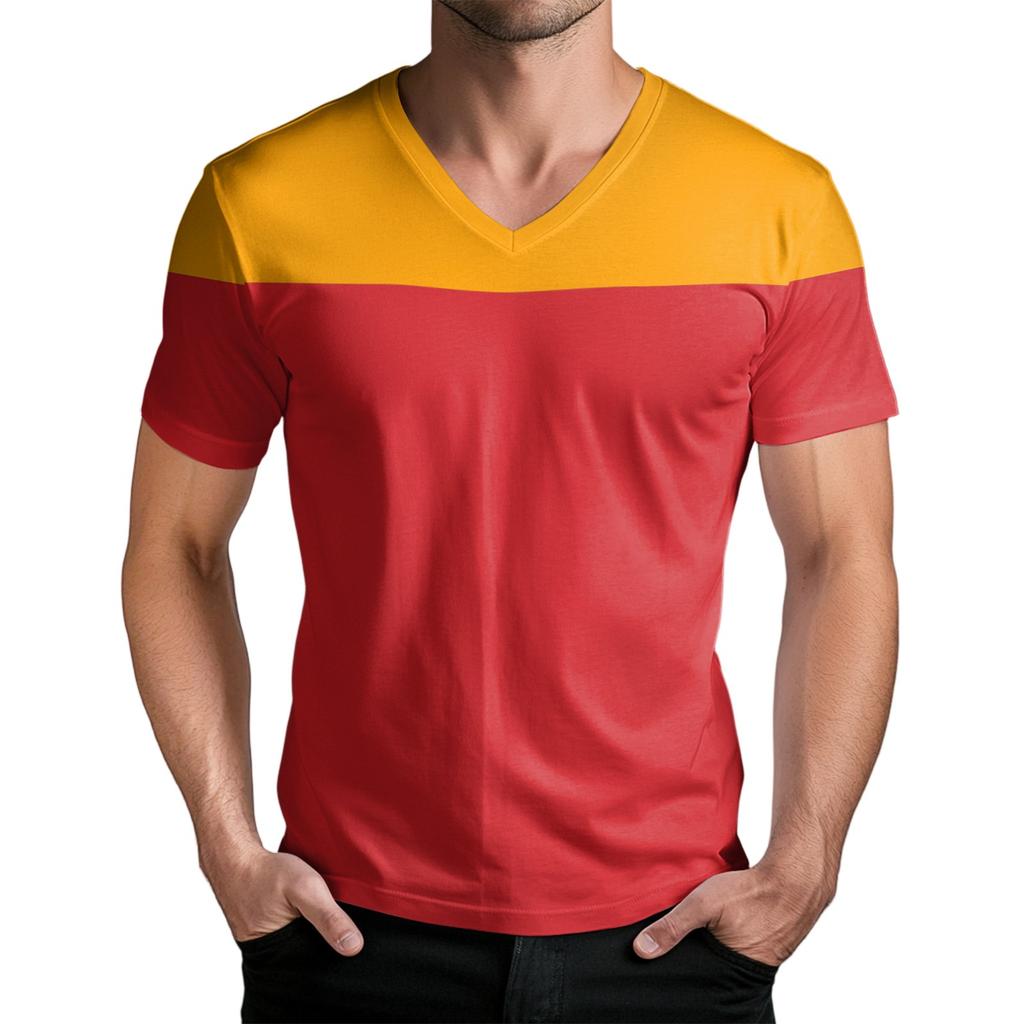 Men's Fashion Printed V-Neck Short Sleeve T-Shirt
