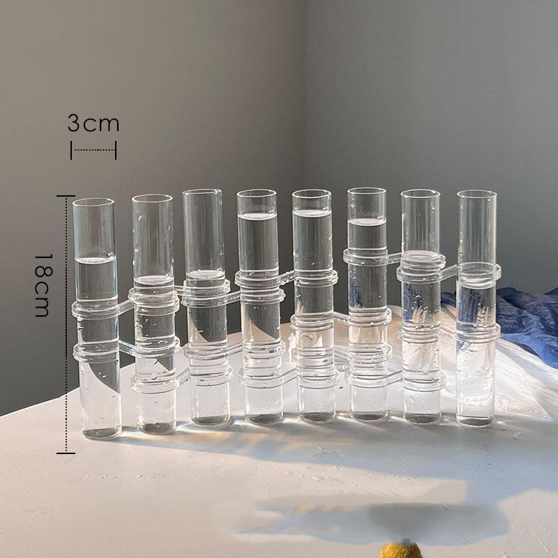 Creative Simple Clear Glass Vase Tubes Set Hanging Flower Arrangement Holder Transparent  Plant Container Home Room Decoration