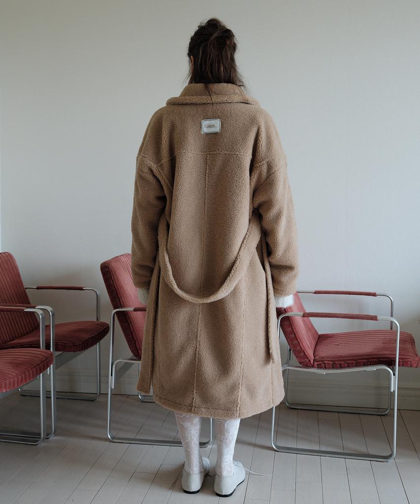 Overdueflair Belted Shearling Coat_Camel