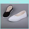 Womens White Canvas Loafers With Inner Height Increase For Casual Office Wear