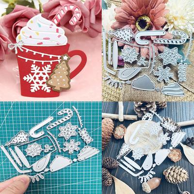 Eisbecher Metall Stanzform Schablone Vorlage für DIY Prägepapier Fotoalbum Kartenherstellung Scrapbooking Stanzform