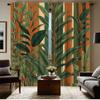 2pcs Boho Tropical Leaf & Striped Pattern Curtains, Designed for Light Blocking, Premium Material, Suitable for Living Room, Bed
