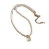 Classic Gold Plated Geometric Pearl Necklace For Elegant Women Summer Fashion Jewelry