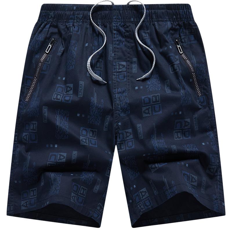 

Workwear Cropped Cotton Cropped Shorts Men s Summer Plus Size Loose Fit 2XL темно-синий