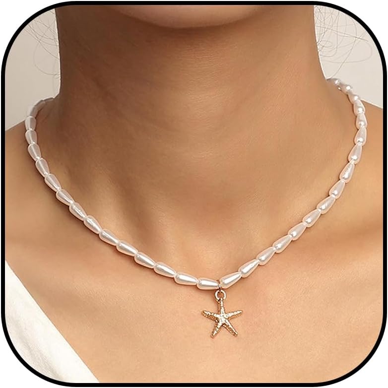 Choice of All Shell Necklace for Women Ocean Jewelry Seashell Starfish Beaded Choker Necklaces Beach Vacation Essentials Holiday Jewelry Fashion