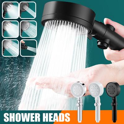 6-Modus-Duschkopf, wassersparend, verstellbar, Hochdruckdusche, Ein-Tasten-Stopp-Wassermassage, Öko-Dusche, Badezimmerzubehör