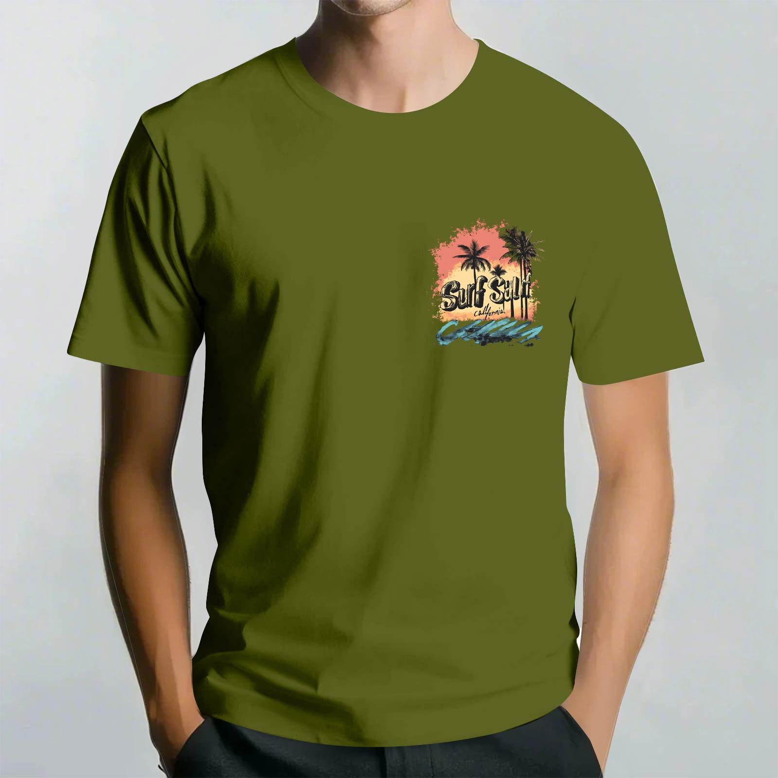 

Мужская повседневная футболка с круглым вырезом и коротким рукавом с гавайским принтом XXXL