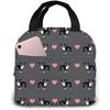 Grey Boston Terrier Insulated Lunch Bag Portable Thermal Cooler Box Reusable Picnic Tote Bento Bag for Men Women Kids Work