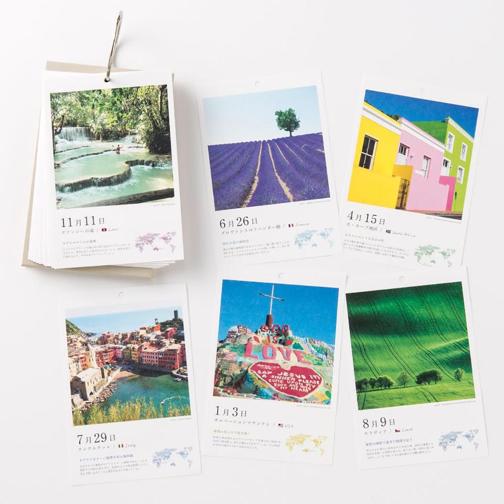 Iroha Publishing 365-Day World Tour Scenic View Daily Calendar PAS-POL TH-01 Desktop Type