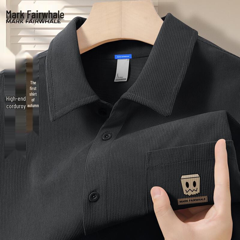 

FAIRWHALE Мужская коллекция Осень 2025 Американская ретро вельветовая рубашка с длинным рукавом 3XL