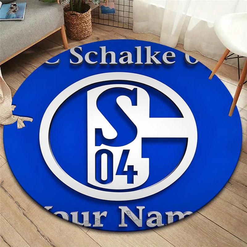 FC Schalke 04 Custom Name Round Area Rug,Carpet Rug for Living Room Bedroom Sofa Playroom Decor,Non-slip Floor Mat