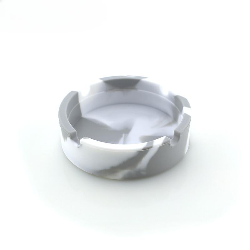 1PC Silicone round ashtray camouflage solid color fluorescent models ashtray anti-scald easy to clean ashtray