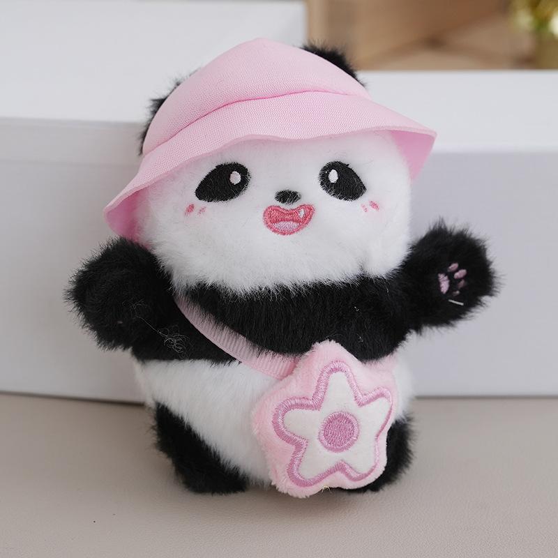 Sweet Panda Mini Plush Keychain Charming Stuffed Animal For Bags And Keys