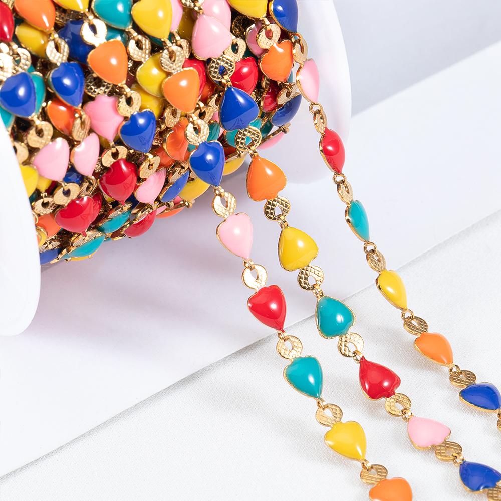 1meter Stainless Steel Enamel Long Frame Chains For Jewelry Makings DIY Cable Chains For Jewelry Necklace Bracelets Accessories