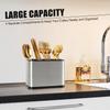 1Pc Stainless Steel Cutlery Holder with 4 Compartments, Rustproof Organizer for Kitchen Counter, Large Capacity Utensil Storage