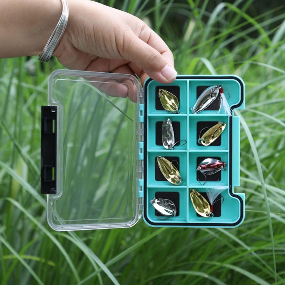 Plastic Magnetic Fishing Tackle Box 4/8/12 Compartments Portable Fishing Lure Bait Box Fishing Accessories