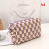 Ins Checkerboard Knitted Pencil Case Big Capacity Pen Bag Zipper Stationary