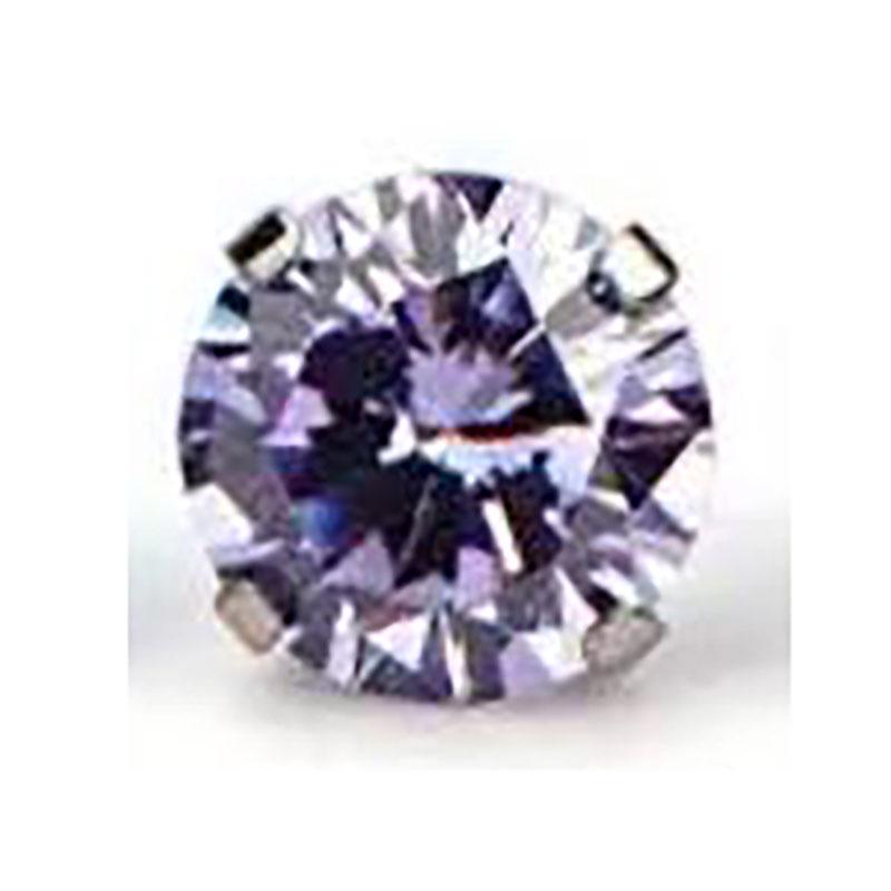 F136 Titanlegierung Steckerohrringe mit 5A Zirkonia, Vierzack-Rundfassung, Innengewinde Knorpel, Schalenboden Lippen- & Zungenpiercing-Ersatz.