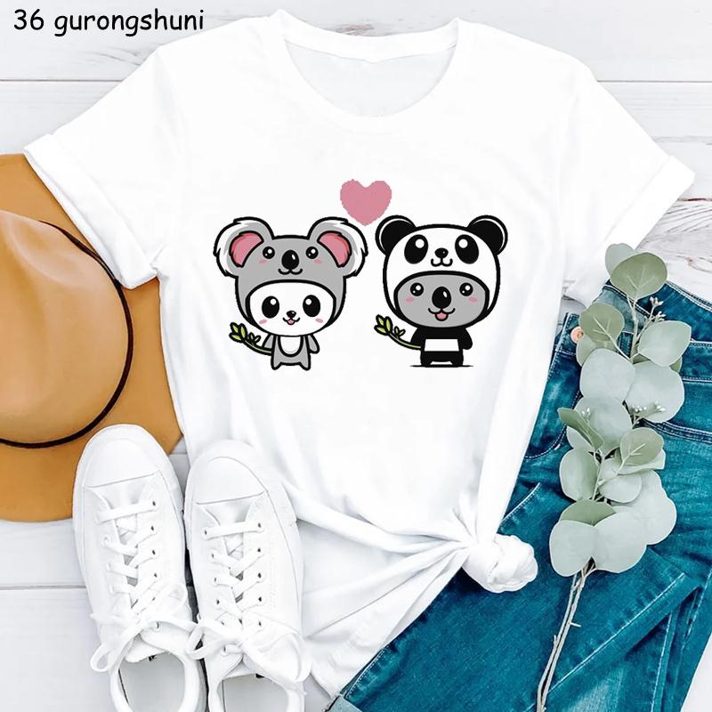 Just A Girl Who Love Koala Graphic Print Tshirt Unisexs Clothing White Funny Tshirt Femme Harajuku Kawaii Clothes Summer Tops