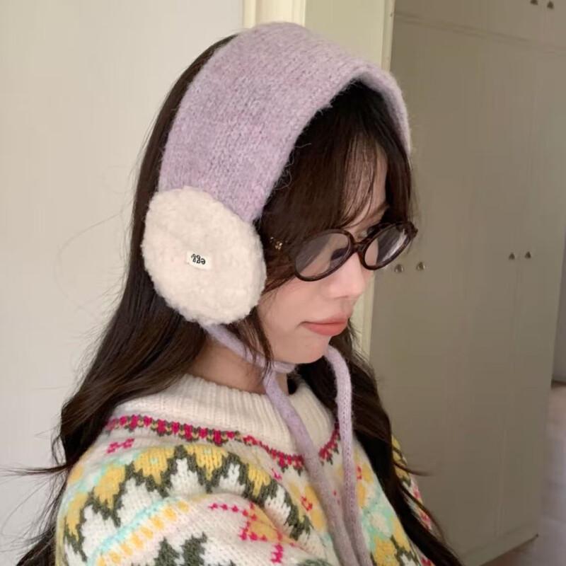 Женские зимние теплые меховые наушники на резинке