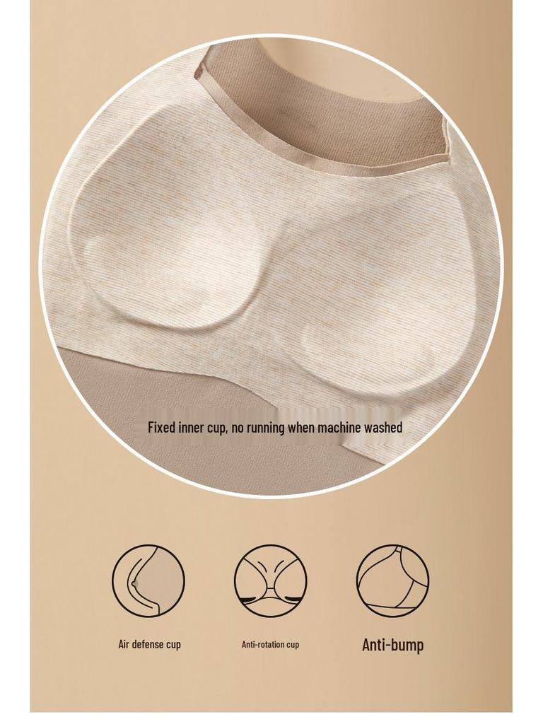 Women's Plus Size Velvet Warm Vest with Chest Pads - Autumn/Winter Cashmere Silk Base Shirt