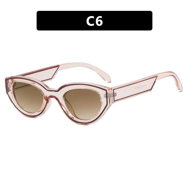 New fashionable versatile inverted triangular small frame cat eye sunglasses men's high-end fashion street photo UV-proof sunglasses