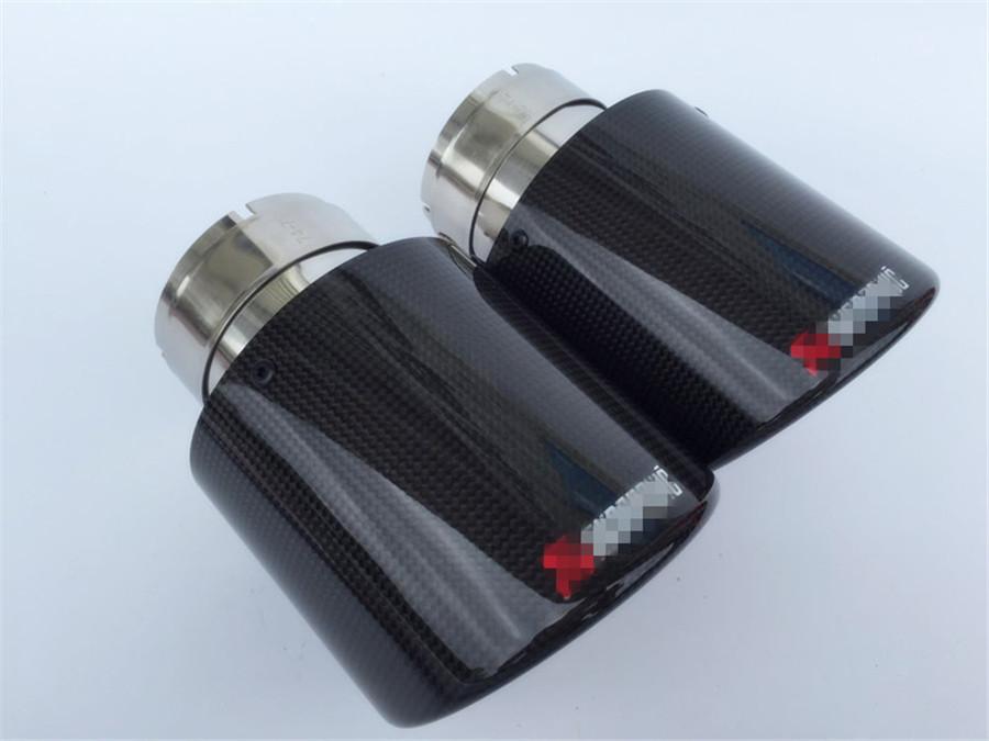 1pcs Car Carbon Fiber Exhaust Tip Muffler Pipe Universal Pipes Tail 63mm 2.5"Inlet 114mm 4.5"Outlet