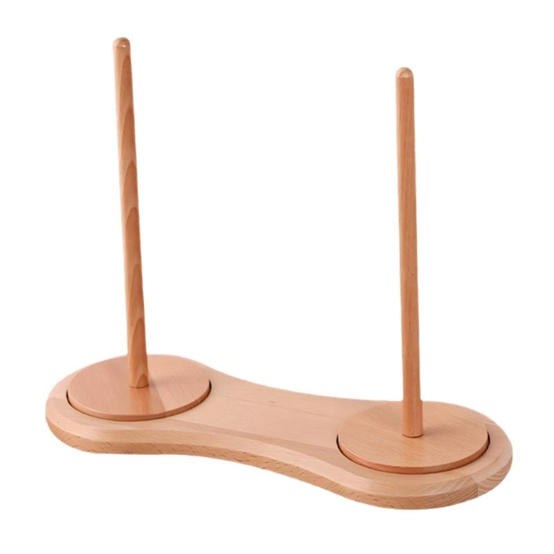 360 Degree Rotating Wooden Yarn Organiser Holder Thread Spool Stand for Knitting Weaving Crochet Crafting Project