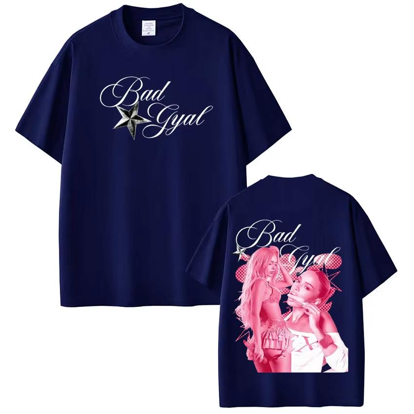 Spain Singer Bad Gyal Tour T-shirt Men's and Women's Summer Cotton Y2K Clothing Breathable Fashion Short Sleeve Top
